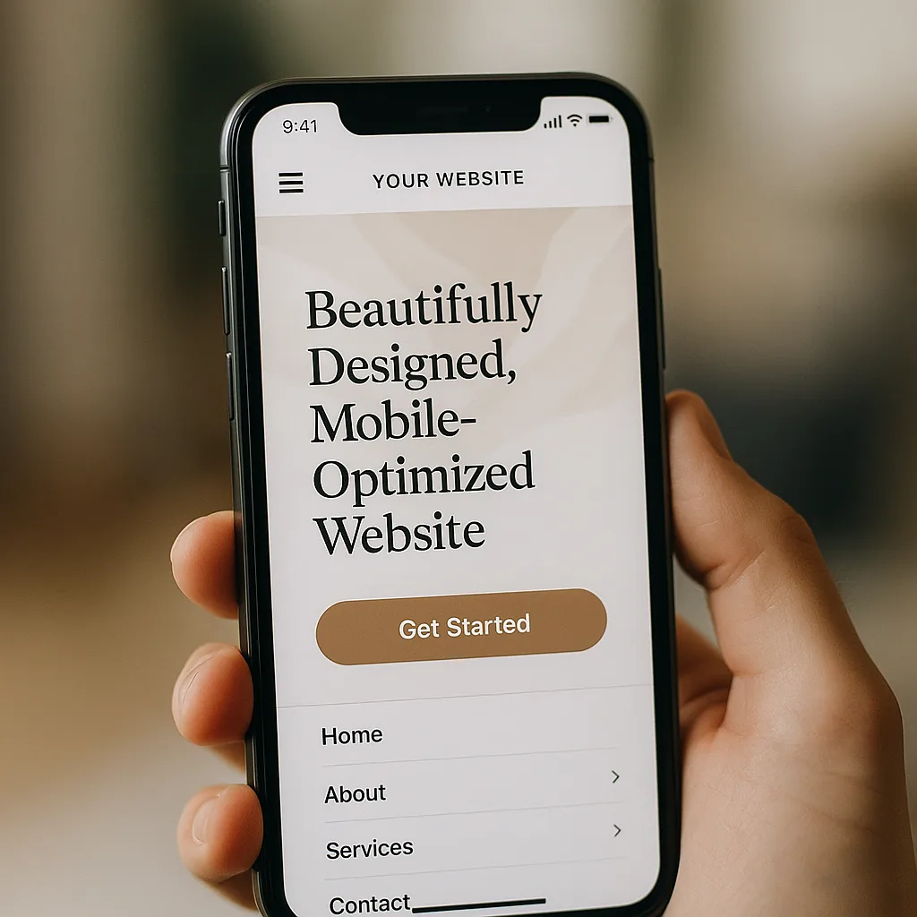 Site web mobile optimisé affiché sur un smartphone
