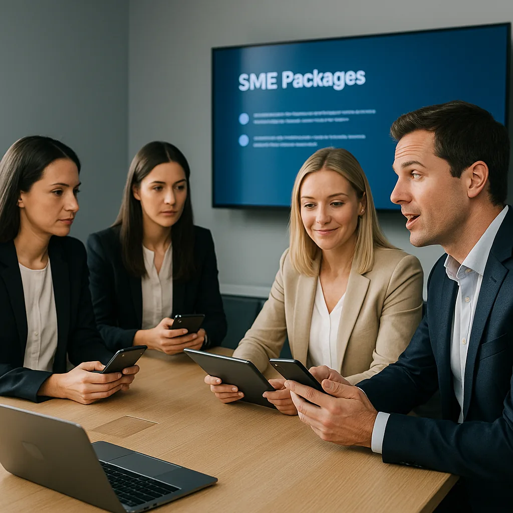 Réunion professionnelle autour des packages SME Digital