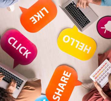 Digitales Marketing — Gruppe von Fachleuten